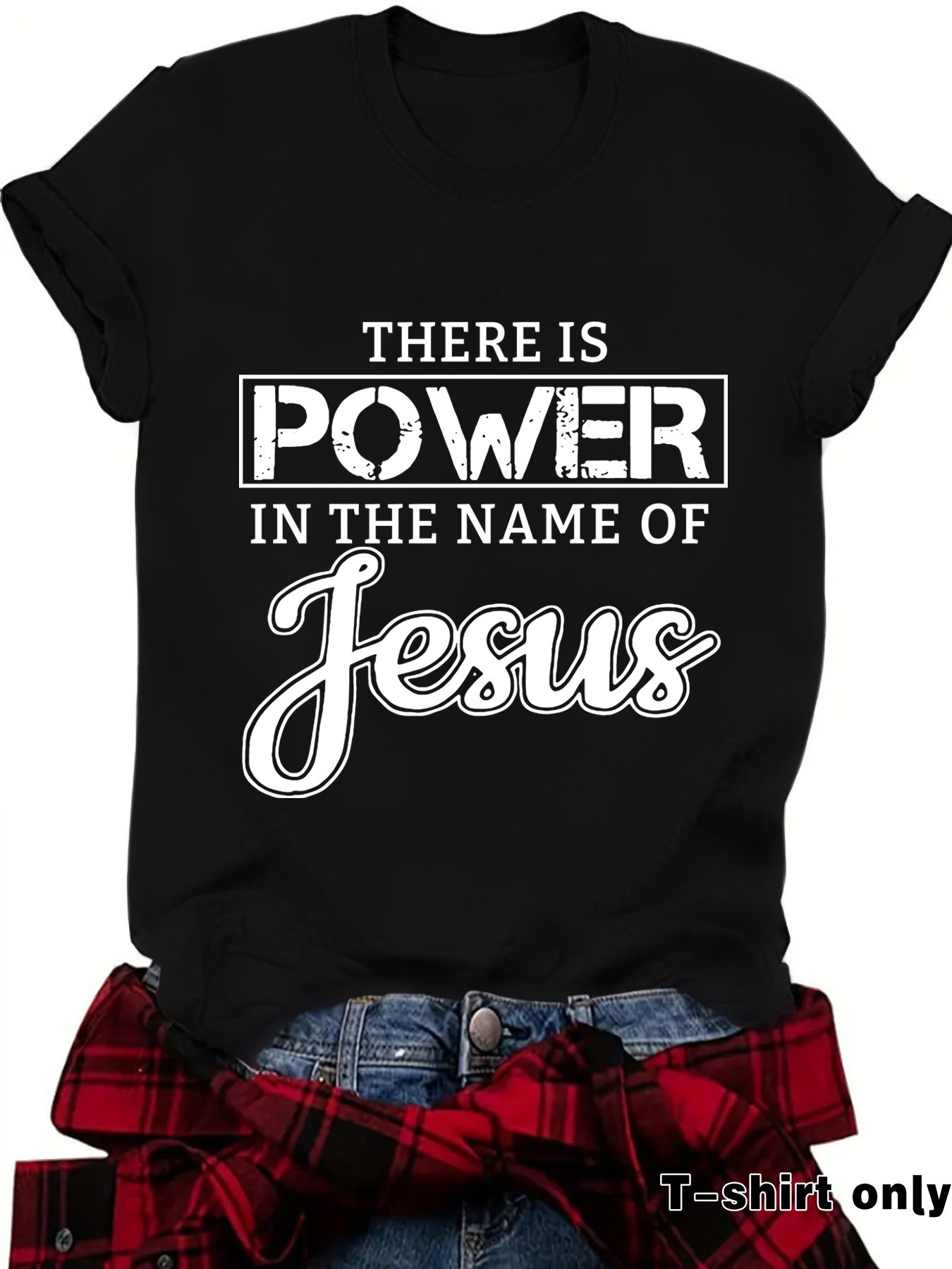 THE IS POWER Letter Short Sleeve