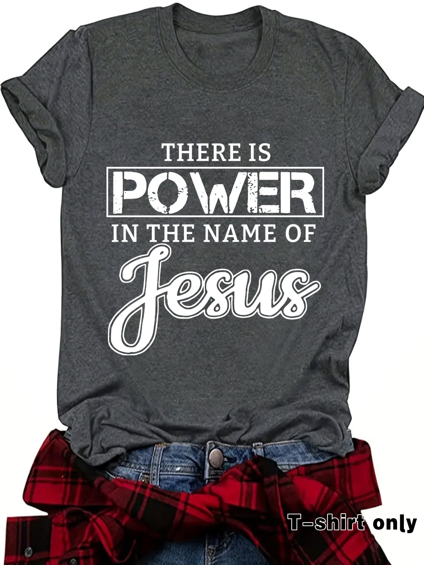 THE IS POWER Letter Short Sleeve