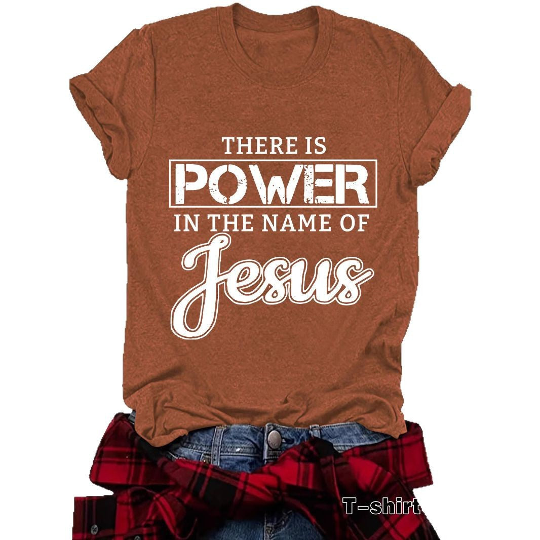 THE IS POWER Letter Short Sleeve