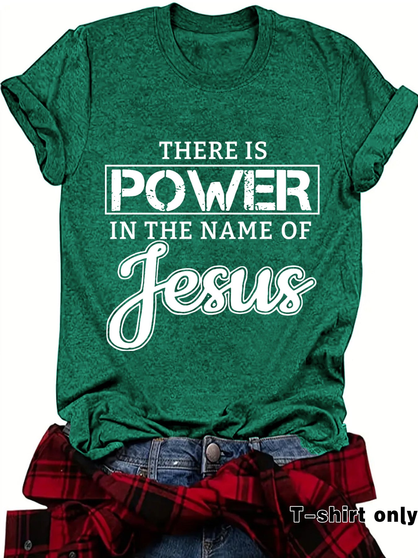 THE IS POWER Letter Short Sleeve