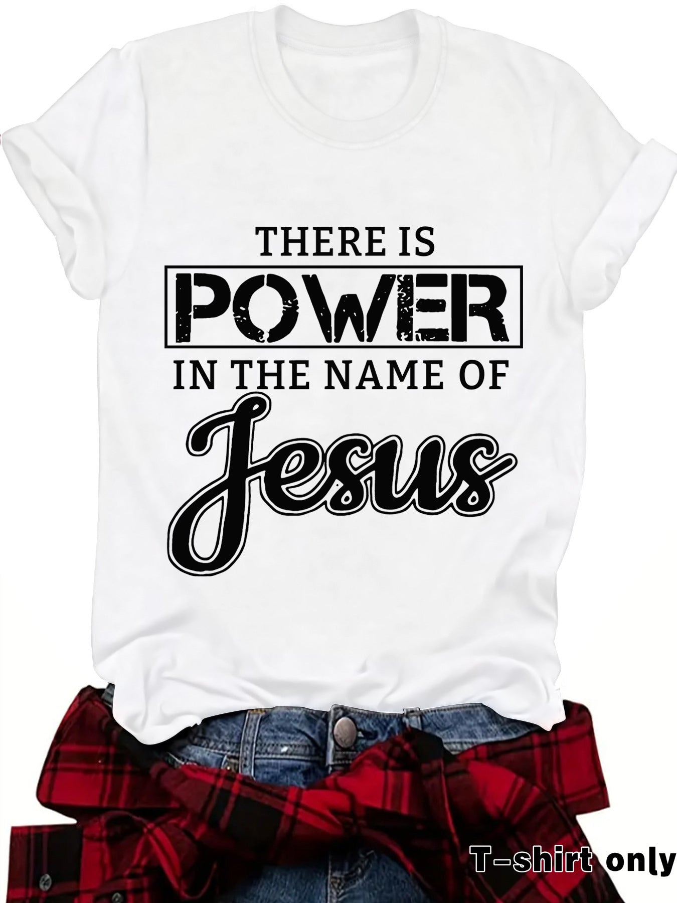 THE IS POWER Letter Short Sleeve